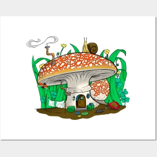 Mushroom House Posters and Art